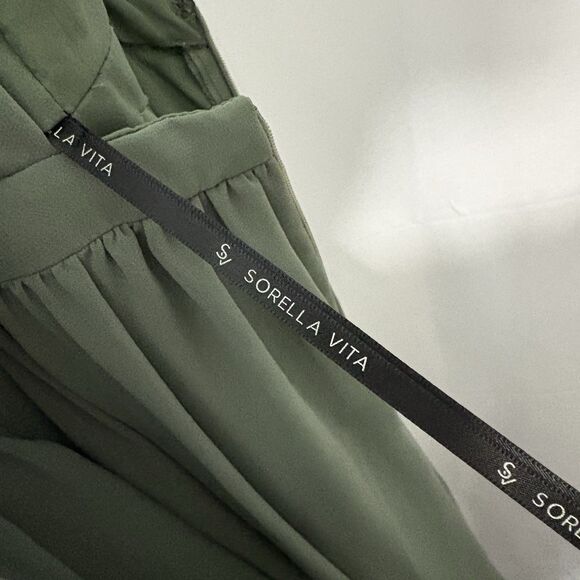 Sorella Vita Women’s 9048 Bridesmaid Dress Formal Gown Halter Sage Green Size 2 - Picture 9 of 9